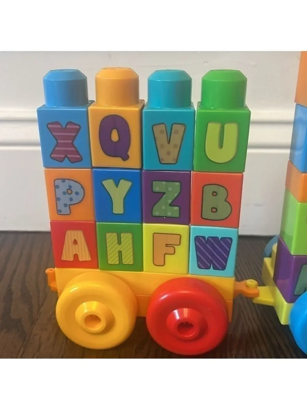 Mega Bloks First Builders ABC Musical Train 100+ Pieces Big Building Blocks Toy